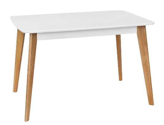 Розкладний столовий дерев'яний стіл із масиву Модерн Білий / Натуральний розкладний для дому Мікс Мебель