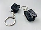 Брелок блок циліндрів 4х циліндровий металевий, брелок на ключі для водія, брелок металевий, фото 2