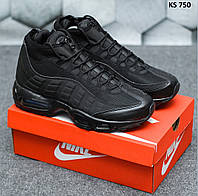 Зимние мужские кроссовки Nike Air Max 95 Sneakerboot (чорні) ТЕРМО