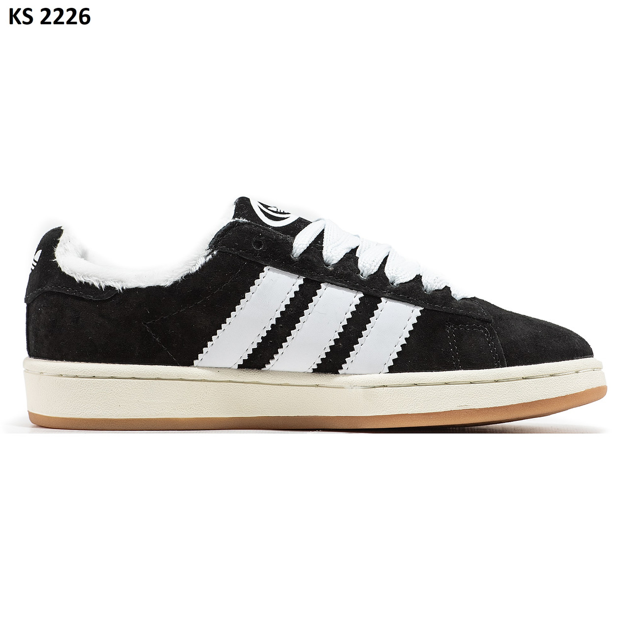 Зимние мужские кроссовки Adidas Campus 00s ЗИМА (чорно/білі) - фото 1 - id-p2041309601