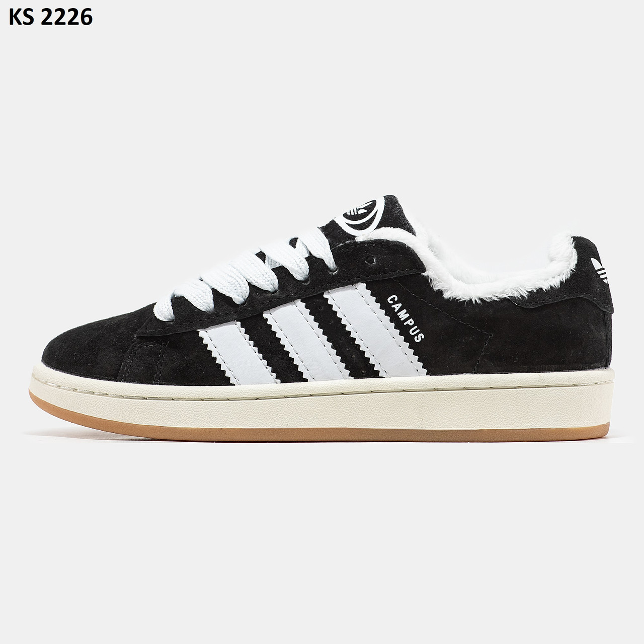 Зимние мужские кроссовки Adidas Campus 00s ЗИМА (чорно/білі) - фото 3 - id-p2041309601