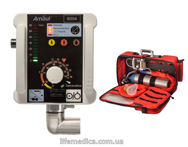 Портативний апарат ШВЛ AII6000A | Компактний ШВЛ для швидкої допомоги та реанімації