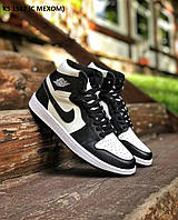 Зимние мужские кроссовки Nike Air Jordan 1 Retro High (чорно/білі) ЗИМА