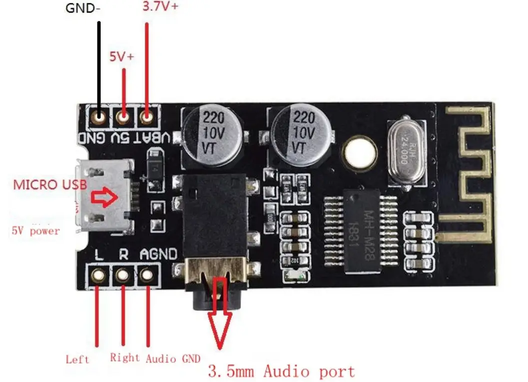 Модуль MH-M28 плата MP3 Bluetooth 5.0 приймач