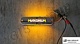 Габаритний ліхтар до вантажівки MAGNUM хромований з логотипом жовтого кольору, фото 2
