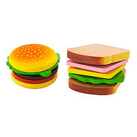 Іграшкові продукти "Дерев'яні гамбургер і сендвіч" Viga Toys 50810, Land of Toys