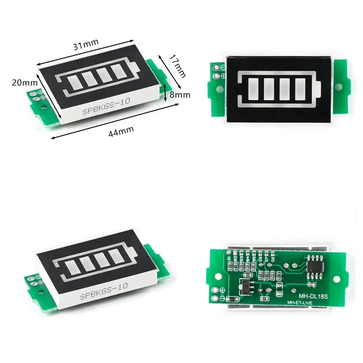 Индикатор универсальный,заряда/разряда/li-ion,3.3 - 31.2V (сині смужки)