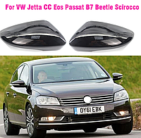 Накладки на зеркала VW (Фольцваген) Passat (B7, CC) , Jetta 6 - Черный глянец