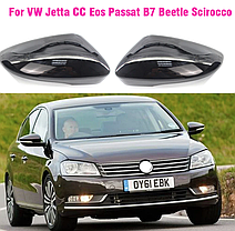 Накладки на дзеркала VW (Фольцваген) Passat (B7, CC), Jetta 6 - Чорный глянець, фото 3