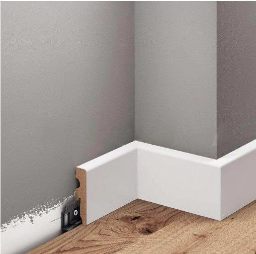 Плінтус МДФ (58*14,5*2200мм) білий фарбований ламінований в RAl 9003 з можливістю фарбування в будь-який колір