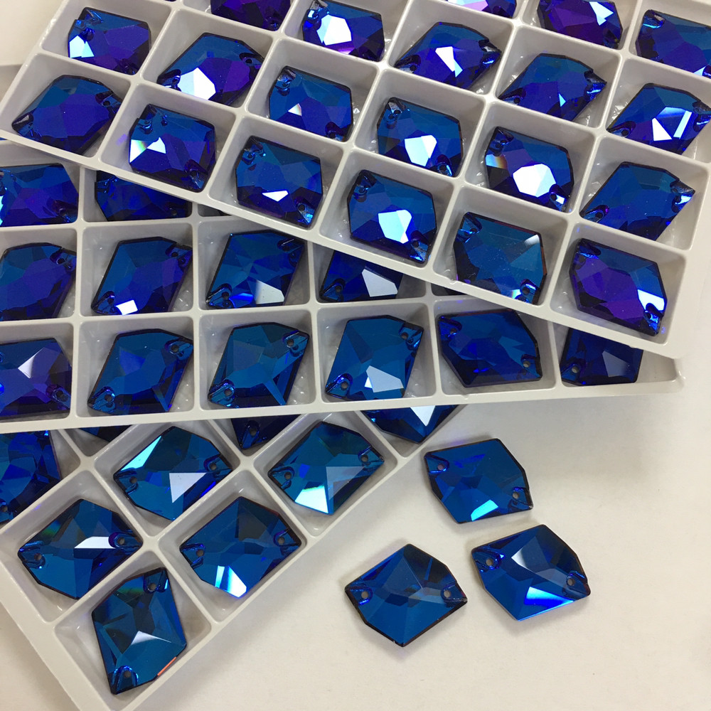 Пришивные стразы Lux, форма Космик, 16x20мм, цвет Bermuda Blue, 1 шт - фото 4 - id-p813488061