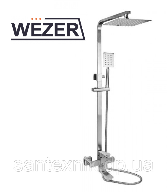 Душова стійка Wezer STK-02 PRO 16-02 (тропічний душ, Нержавіюча сталь)