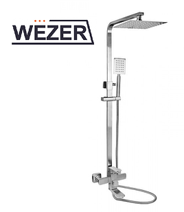 Душова стійка Wezer STK-02 PRO 16-02 (тропічний душ, Нержавіюча сталь)