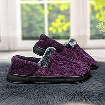 Тапочки чуні жіночі теплі фіолетові на флісі Progress 4339, фото 5