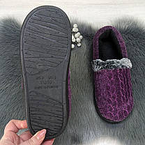 Тапочки чуні жіночі теплі фіолетові на флісі Progress 4339, фото 4