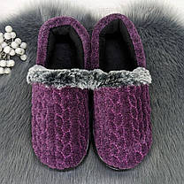 Тапочки чуні жіночі теплі фіолетові на флісі Progress 4339, фото 2