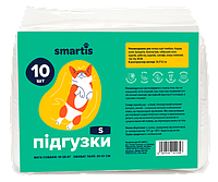 Подгузники Smartis S 10шт. Для сук. Для ежедневного использования 36,5х22см. Для собак и кошек