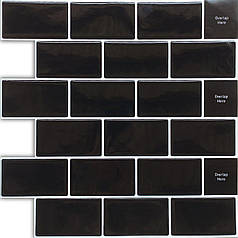 Самоклеюча поліуретанова плитка чорна цегла 305х305х1мм (D) SW-00001186