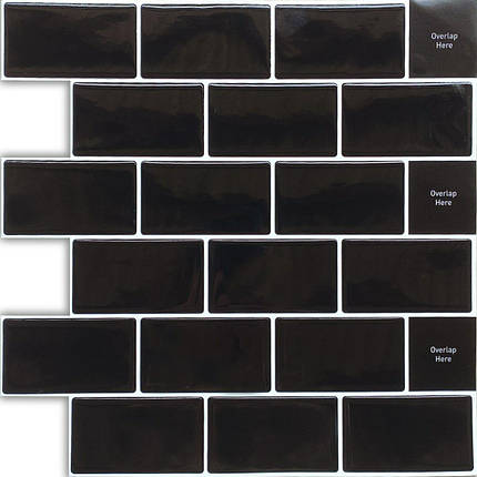 Самоклеюча поліуретанова плитка чорна цегла 305х305х1мм (D) SW-00001186, фото 2