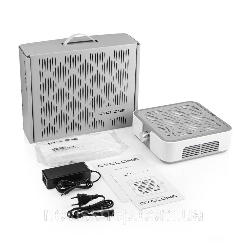 Витяжка для манікюру та педикюру з НЕРА-фільтром BUCOS CYCLONE X Silver 60 Вт. 248 х235х75мм