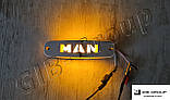Габаритний ліхтар до вантажівки MAN хромований з логотипом жовтого кольору, фото 5