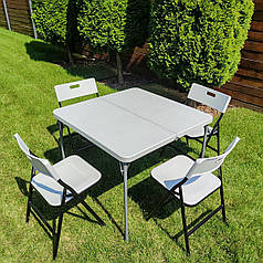 Набір мебелів складний (Стіл і 4 стільця), Білий (з сумкою) SW-00001540