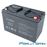Аккумуляторная батарея SUNREX SRG12-100, Емкость: 100Ah, 12V, 29.5kg, гелевый, размеры: 331х174х214мм (ИБП
