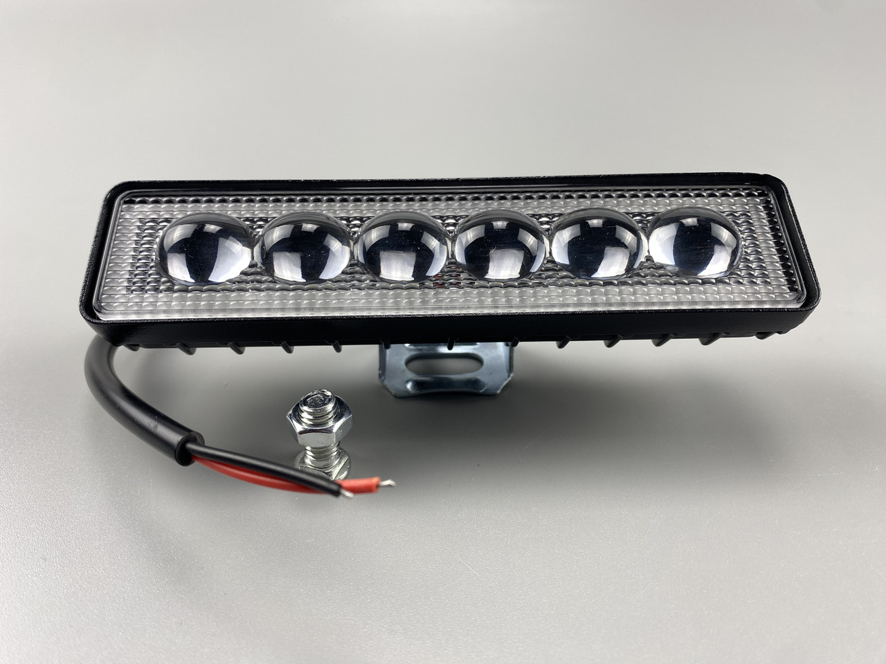 Фара LED прямокутна 18W 3D лінза 6 led діодів, багатофункціональна фара робоча світлодіодна, фото 1