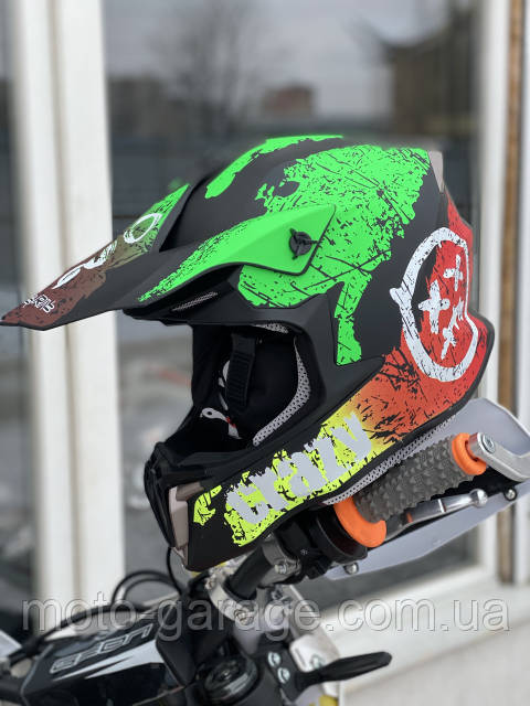Кросовий шолом Exdrive MX-806 Crazy,Black/Green/Matte: продажа