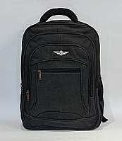 Брезентовый(джинсовый) городской туристический рюкзак с отделением для ноутбука, на 30 л , чёрный
