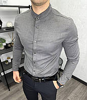 Мужская стильная рубашка Loro Piana H4144 серая