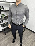 Чоловіча стильна сорочка Loro Piana H4144 сіра, фото 2