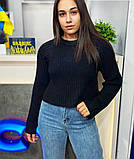 Кофта жіноча молодіжна вязана зимня Жіночий теплий светр, кофта в'язана oversize, однотонний вільного крою, фото 4
