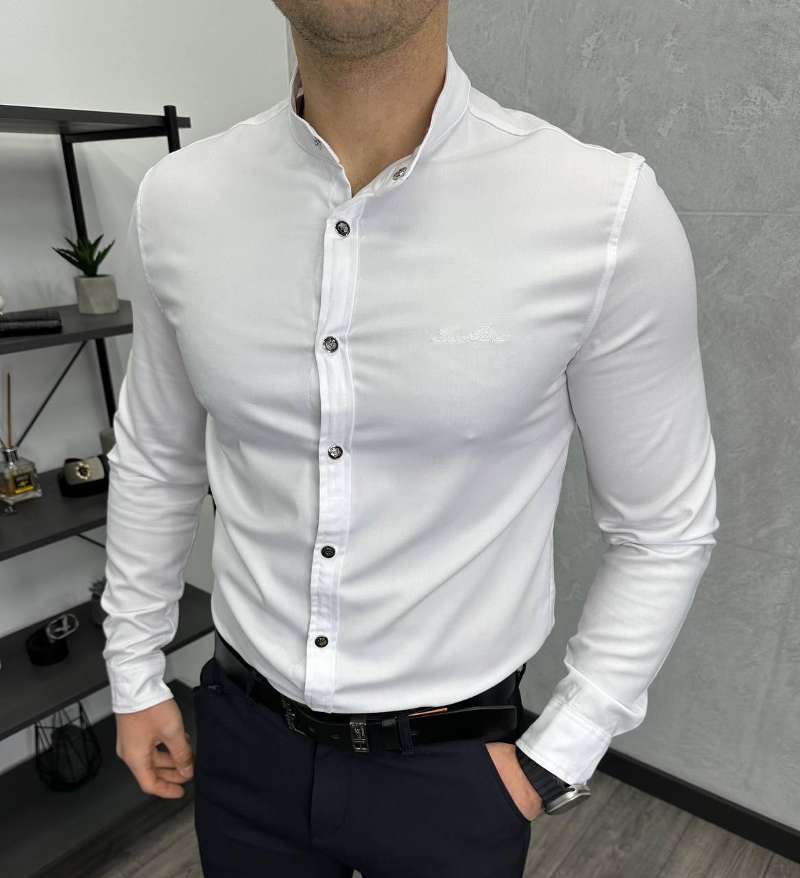 Чоловіча стильна сорочка Loro Piana H4145 біла, фото 1