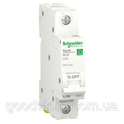 Автоматичний вимикач Schneider Electric RESI9 6kA 1P 50A C (R9F12150)