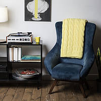 Плед вʼязаний VividZone РОМАНТИК 160*210 лимонний