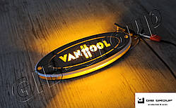Габаритний ліхтар до вантажівки VANHOOL хромований з логотипом жовтого кольору