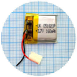 Батарея (акумулятор) універсальний 051820P 21 x 19 x 5 160 mAh 3,7V