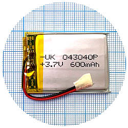 Батарея (акумулятор) універсальний 043040Р 42 x 30 x 4 600 mAh 3.7V