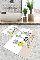 Наборы ковриков для ванной комнаты Chilai Home Pink