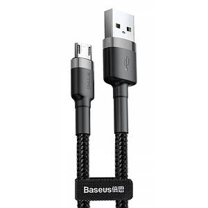 Дата кабель Baseus Cafule MicroUSB Cable 2.4A (0.5m) (CAMKLF-A) Сірий / Чорний