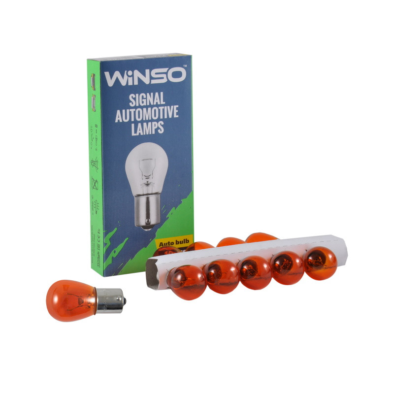 Автолампа Winso 12V PY21W 21W BA15s Amber (713120)