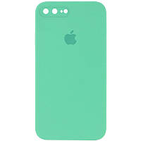 Чехол Silicone Case Square Full Camera Protective (AA) для Apple iPhone 7 plus / 8 plus (5.5") Зеленый /