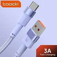 Кабель Toocki USB Type-C 3А Q.C. 3.0 1м фиолетовый