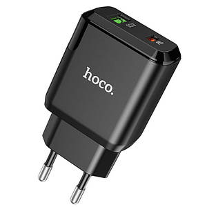 МЗП Hoco N5 Favor 20W PD+QC3.0 (1USB/1Type-C/3A) Чорний