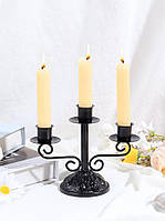 Підсвічник в класичному стилі на 3 свічки чорного кольору