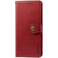 Кожаный чехол книжка GETMAN Gallant (PU) для Samsung Galaxy A32 (A325F) 4G | На кнопке с визитницей Красный