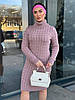 Плаття гольф в'язане під горло з довгим рукавом і візерунком вовни, фото 7