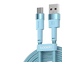 Кабель Toocki USB - Type C 3А Q.C. 3.0 1м бирюзовый