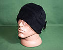 Шапка чоловіча флісова 300 грм/м.кв. чорна, фото 2
